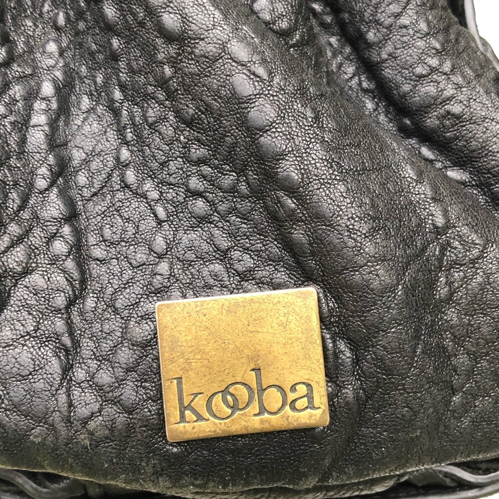 SOLD Kooba Black Pebbled Leather Hobo Bag Purse - Picture 4 of 14